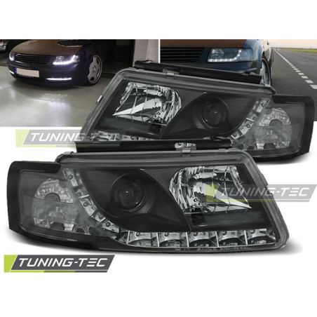 Fari Anteriori Luci Diurne Nero per Volkswagen Passat 5B 3B 11/1996-08/2000 (Cod. TT-LPVW74)