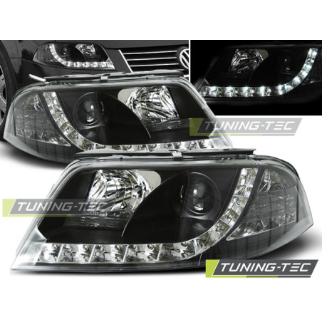 Fari Anteriori Luci Diurne Nero per Volkswagen Passat 3BG 09/2000-03/2005 (Cod. TT-LPVW82)