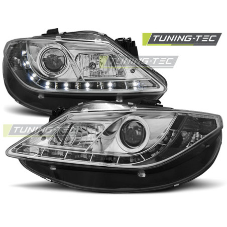 Fari Anteriori Luci Diurne Cromato per Seat Ibiza 6J 06/2008-2012 (Cod. TT-LPSE17)