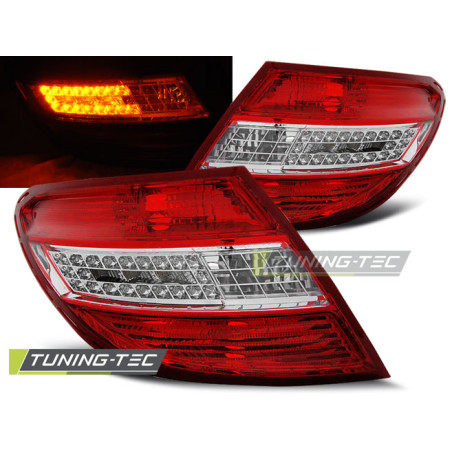Fanali Posteriori LED Rosso/bianco per Mercedes-Benz Classe C W204 2007-2010 (Cod. TT-LDME35)