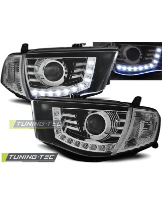 Fari Anteriori con Luci Diurne Luci Diurne Nero per Mitsubishi L200 2006-2010 (Cod. TT-LPMI10)