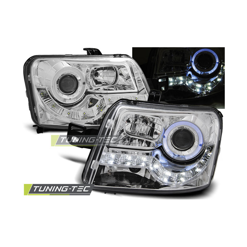 Fari Anteriori con Luci Diurne Luci Diurne Cromato per Fiat Panda 2003-2012 (Cod. TT-LPFI13)