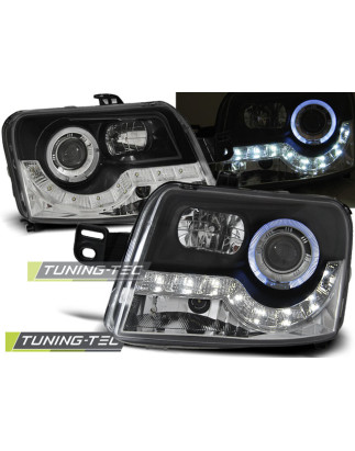 Fari Anteriori con Luci Diurne Luci Diurne Nero per Fiat Panda 2003-2012 (Cod. TT-LPFI14)
