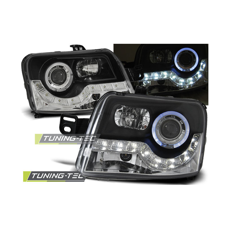 Fari Anteriori con Luci Diurne Luci Diurne Nero per Fiat Panda 2003-2012 (Cod. TT-LPFI14)