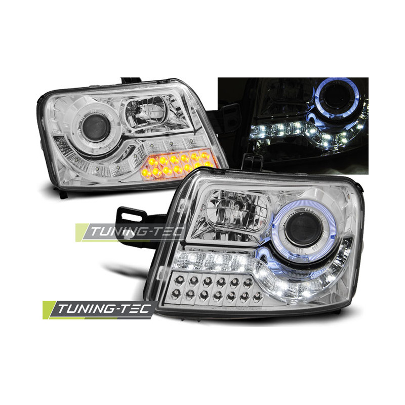 Fari Anteriori con Luci Diurne Luci Diurne Cromato per Fiat Panda 2003-2012 (Cod. TT-LPFI15)
