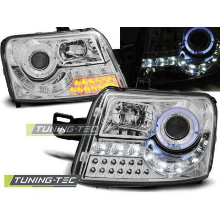 Fari Anteriori con Luci Diurne Luci Diurne Cromato per Fiat Panda 2003-2012 (Cod. TT-LPFI15)