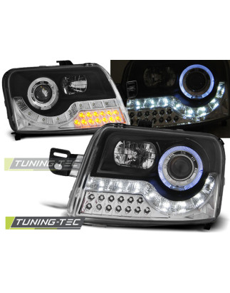 Fari Anteriori con Luci Diurne Luci Diurne Nero per Fiat Panda 2003-2012 (Cod. TT-LPFI16)