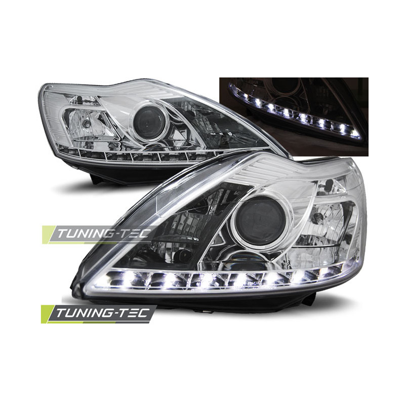 Fari Anteriori con Luci Diurne Luci Diurne Cromato per Ford Focus Ii 02/2008-2010 (Cod. TT-LPFO37)