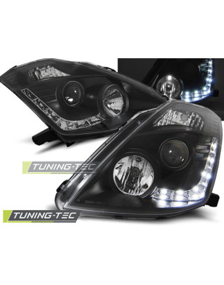 Fari Anteriori con Luci Diurne Luci Diurne Nero per Nissan 350Z D2S 2003-2005 (Cod. TT-LPNI04)
