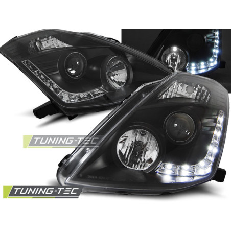 Fari Anteriori con Luci Diurne Luci Diurne Nero per Nissan 350Z D2S 2003-2005 (Cod. TT-LPNI04)