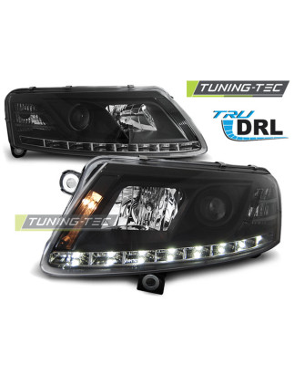 Fari Anteriori Luci Diurne DRL Nero per Audi A6 C6 04/2004-2008 (Cod. TT-LPAU74)
