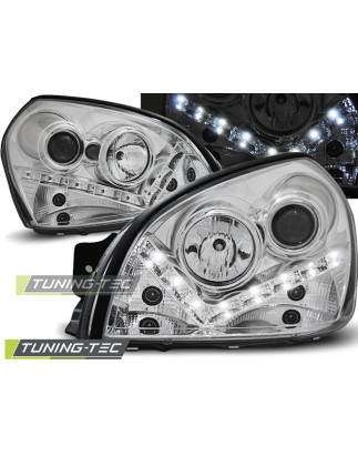 Fari Anteriori con Luci Diurne Luci Diurne Cromato per Hyundai Tucson 07/2004-2010 (Cod. TT-LPHU04)