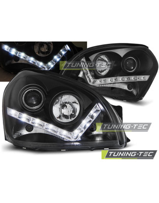 Fari Anteriori con Luci Diurne Luci Diurne Nero per Hyundai Tucson 07/2004-2010 (Cod. TT-LPHU05)