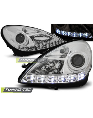 Fari Anteriori Luci Diurne Cromato per Mercedes-Benz R171 Slk 2004-2011 (Cod. TT-LPME37)