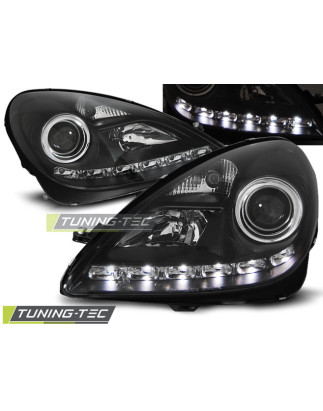 Fari Anteriori Luci Diurne Nero per Mercedes-Benz R171 Slk 2004-2011 (Cod. TT-LPME38)