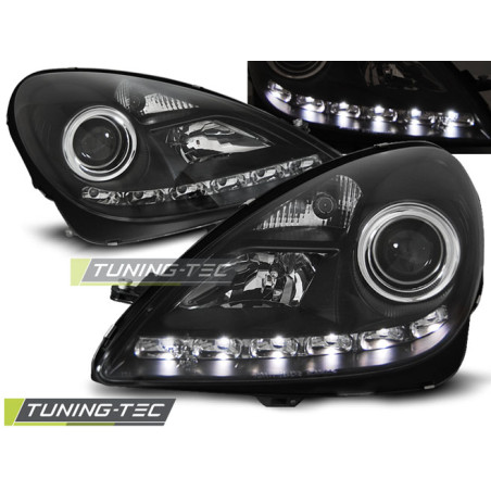 Fari Anteriori Luci Diurne Nero per Mercedes-Benz R171 Slk 2004-2011 (Cod. TT-LPME38)