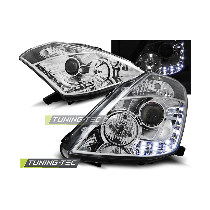 Fari Anteriori con Luci Diurne Luci Diurne Cromato per Nissan 350Z D2S 2003-2005 (Cod. TT-LPNI03)