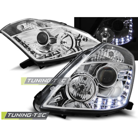Fari Anteriori con Luci Diurne Luci Diurne Cromato per Nissan 350Z D2S 2003-2005 (Cod. TT-LPNI03)