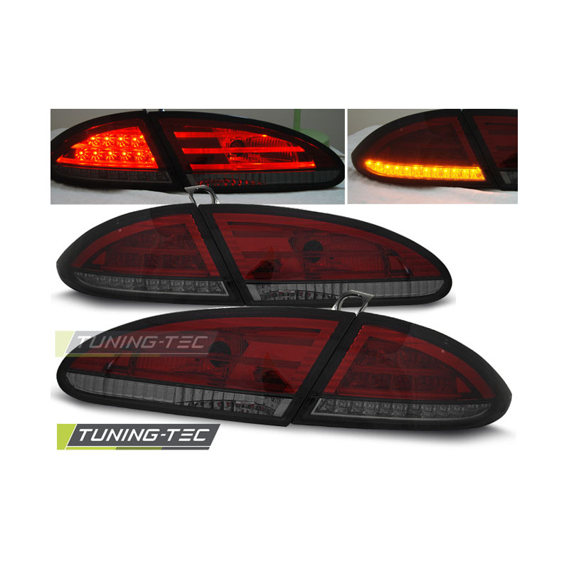 Fanali Posteriori LED Rosso Fumé per Seat Leon 06/2005-2009 (Cod. TT-LDSE12)