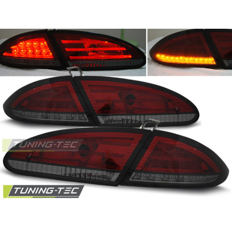 Fanali Posteriori LED Rosso Fumé per Seat Leon 06/2005-2009 (Cod. TT-LDSE12)