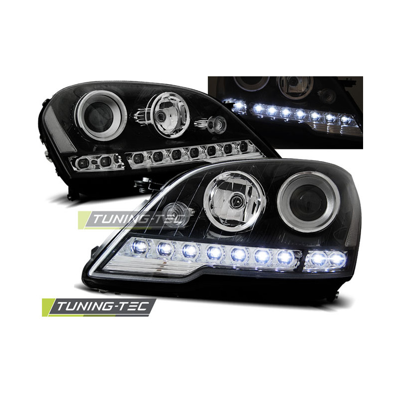Fari Anteriori Luci Diurne Nero per Mercedes-Benz W164 Ml Classe M Dal 2008 (Cod. TT-LPME40)