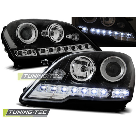 Fari Anteriori Luci Diurne Nero per Mercedes-Benz W164 Ml Classe M Dal 2008 (Cod. TT-LPME40)