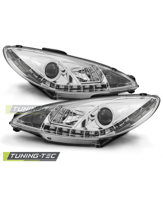 Fari Anteriori con Luci Diurne Luci Diurne Cromato per Peugeot 206 10/1998-2002 (Cod. TT-LPPE18)
