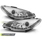Fari Anteriori con Luci Diurne Luci Diurne Cromato per Peugeot 206 10/1998-2002 (Cod. TT-LPPE18)