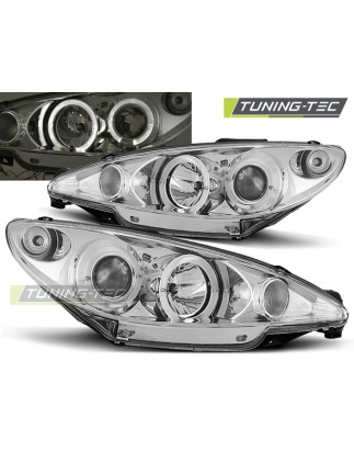 Fari Anteriori Angel Eyes per Peugeot 206 10/1998-2002 (Cod. TT-LPPE06)