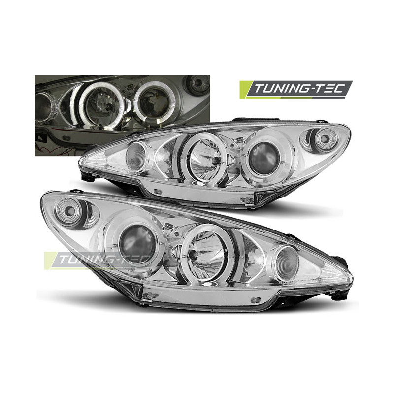 Fari Anteriori Angel Eyes per Peugeot 206 Dal 2002 (Cod. TT-LPPE07)