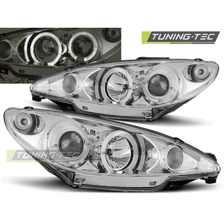 Fari Anteriori Angel Eyes per Peugeot 206 Dal 2002 (Cod. TT-LPPE07)