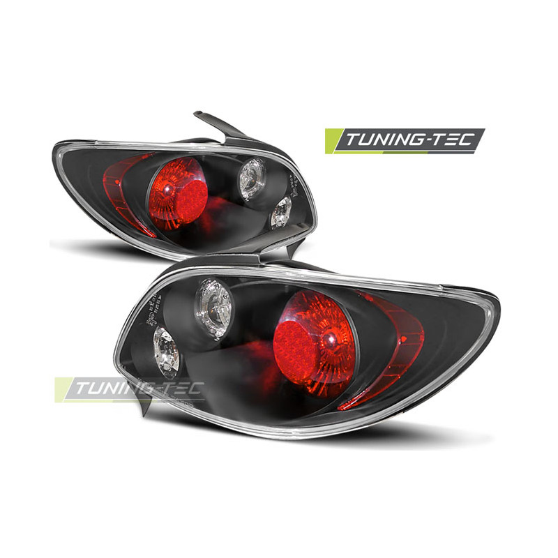Fanali Posteriori Nero per Peugeot 206 Dal 10/1998 (Cod. TT-LTPE06)