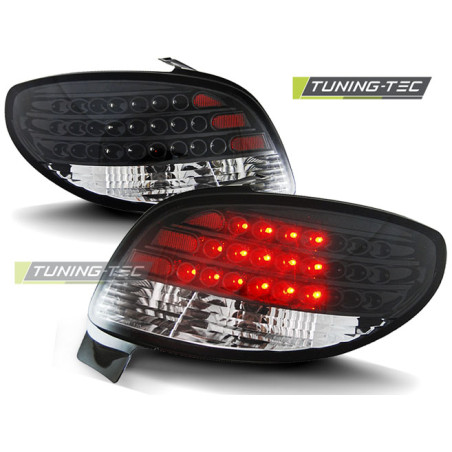 Fanali Posteriori LED Nero per Peugeot 206 Dal 10/1998 (Cod. TT-LDPE06)