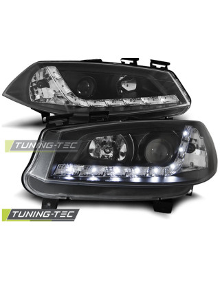 Fari Anteriori con Luci Diurne Luci Diurne Nero per Renault Megane Ii 11/2002-10/2005 (Cod. TT-LPRE1