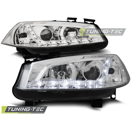 Fari Anteriori con Luci Diurne Luci Diurne Cromato per Renault Megane Ii 11/2002-12/2005 (Cod. TT-LP