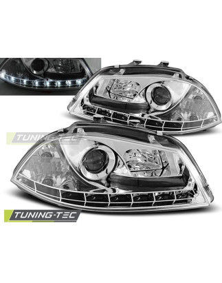 Fari Anteriori Luci Diurne Cromato per Seat Ibiza 6L 04/2002-2008 (Cod. TT-LPSE07)