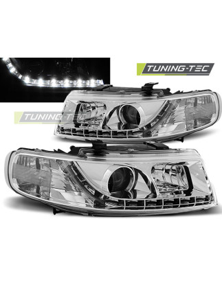 Fari Anteriori Luci Diurne LED Cromato per Seat Leon/toledo 04/1999-08/2004 (Cod. TT-LPSE11)