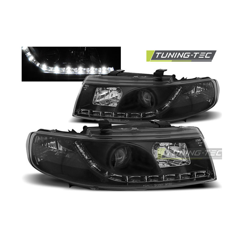 Fari Anteriori Luci Diurne LED Nero per Seat Leon/toledo 04/1999-08/2004 (Cod. TT-LPSE12)