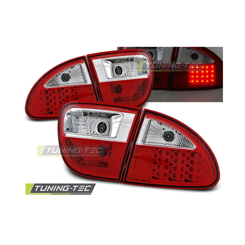 Fanali Posteriori LED Rosso/bianco per Seat Leon 04/1999-08/2004 (Cod. TT-LDSE03)