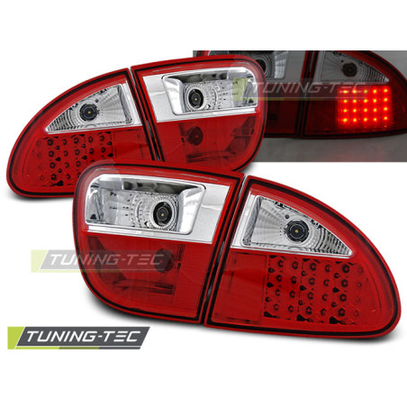 Fanali Posteriori LED Rosso/bianco per Seat Leon 04/1999-08/2004 (Cod. TT-LDSE03)