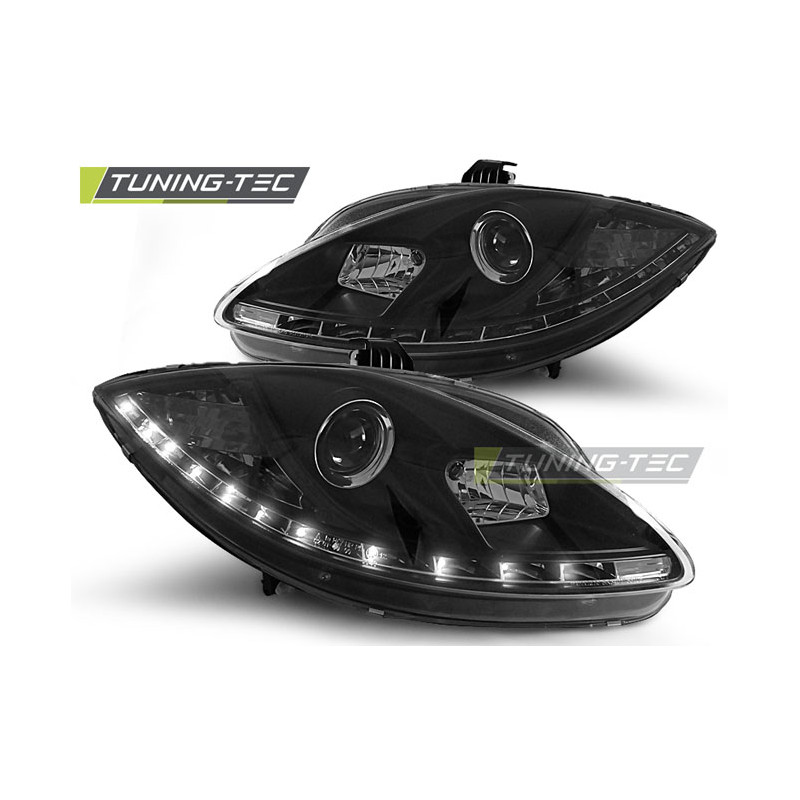 Fari Anteriori Luci Diurne LED Nero per Seat Leon Altea Toledo 06/2005-2009 (Cod. TT-LPSE10)