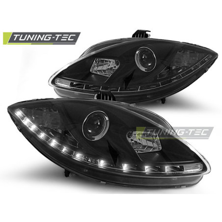 Fari Anteriori Luci Diurne LED Nero per Seat Leon Altea Toledo 06/2005-2009 (Cod. TT-LPSE10)