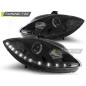 Fari Anteriori Luci Diurne LED Nero per Seat Leon Altea Toledo 06/2005-2009 (Cod. TT-LPSE10)