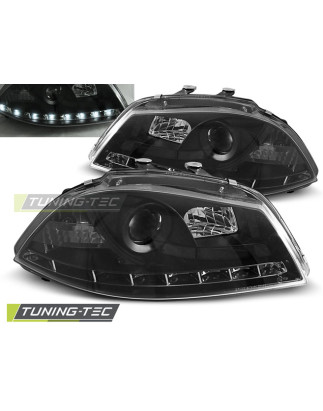 Fari Anteriori Luci Diurne Nero per Seat Ibiza 6L 04/2002-2008 (Cod. TT-LPSE08)