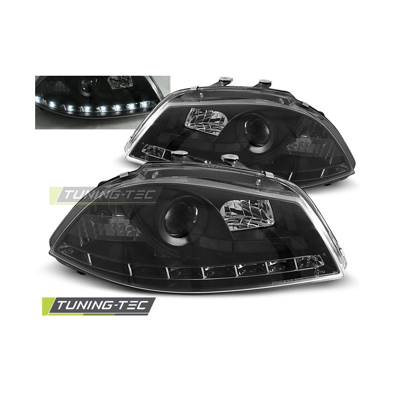 Fari Anteriori Luci Diurne Nero per Seat Ibiza 6L 04/2002-2008 (Cod. TT-LPSE08) Fari Anteriori Luci Diurne Nero per Seat Ibiza 6L 04/2002-2008 (Cod. TT-LPSE08)