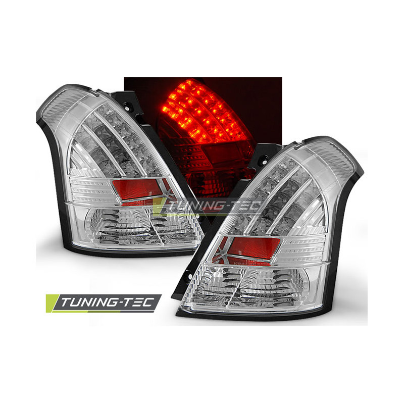 Fanali Posteriori LED Cromato per Suzuki Swift 05/2005-2010 (Cod. TT-LDSI01)