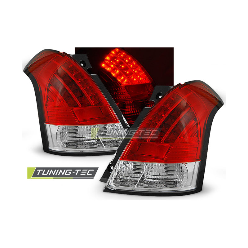 Fanali Posteriori LED Rosso/bianco per Suzuki Swift 05/2005-2010 (Cod. TT-LDSI02)