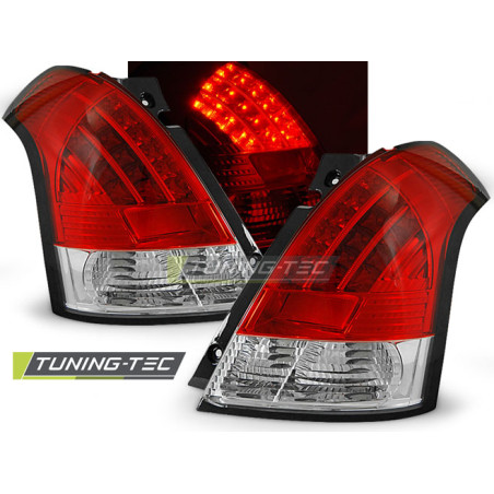 Fanali Posteriori LED Rosso/bianco per Suzuki Swift 05/2005-2010 (Cod. TT-LDSI02)