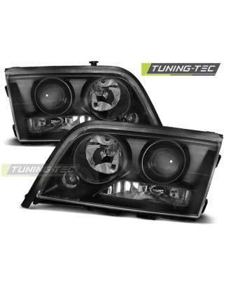 Fari Anteriori Nero per Mercedes-Benz W202 Classe C 06/1993-06/2000 (Cod. TT-LPME42)