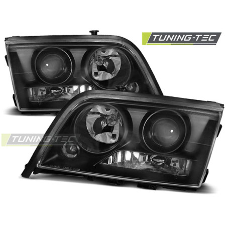 Fari Anteriori Nero per Mercedes-Benz W202 Classe C 06/1993-06/2000 (Cod. TT-LPME42)